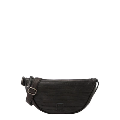Afbeelding van FREDsBRUDER Leren Schoudertas Layer Halfmoon Bag Black Zwart