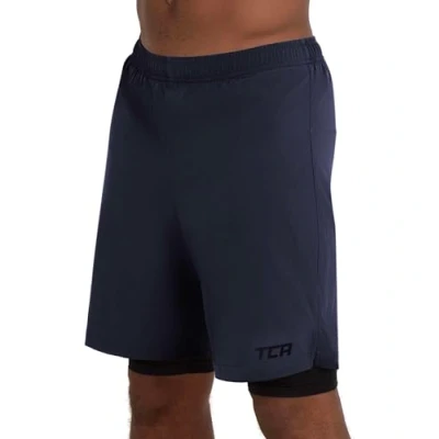 Afbeelding van Ultra 2 in 1 Short met Zak Rits voor Heren Marineblauw/Zwart