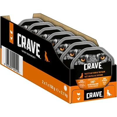 Afbeelding van Crave Hondenkom Paté Met Kip En Kalkoen 2 X 7 150G