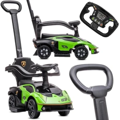 Afbeelding van Duwauto voor kinderen, Loopauto vanaf 1 jaar met duwstang, kinderauto Essenza SCV12, Aauto kinderen (Groen)