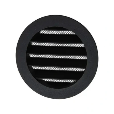 Afbeelding van Renson ronde schoepenrooster aluminium met muggengaas diameter 100 mm