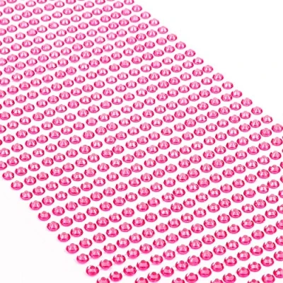 Afbeelding van Movoja roze strass steentjes, 880 stuks, 4 mm, zelfklevend om te versieren en knutselen, sierstenen op plakken, decoratieve stenen, knutselstenen,