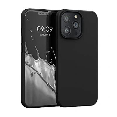 Afbeelding van kwmobile telefoonhoesje compatibel met Apple iPhone 13 Pro hoesje Zachte case voor smartphone Back cover in mat zwart