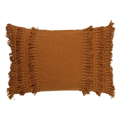 Afbeelding van Dutch Decor FARA Sierkussen 40x60 cm 100% katoen met franjes Tobacco Brown bruin