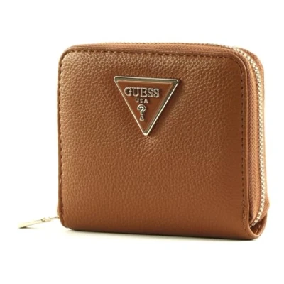 Afbeelding van GUESS Meridian Small Zip Around Wallet cognac, Modieus
