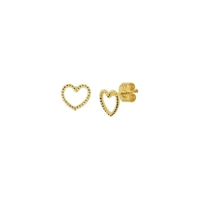 Afbeelding van Oorknoppen Hart Geelgoud Glanzend 6 mm x 7