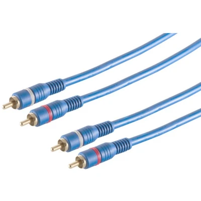 Afbeelding van Cinchkabel 2 Stecker/ Stecker TWIN Kabel blau 5m