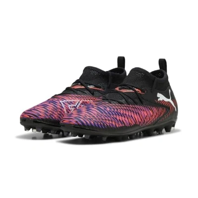 Afbeelding van PUMA Future 8 Match MG JR voetbalschoen, Zwart Wit Gloeiend Rood, 5.5 UK, 38.5 EU