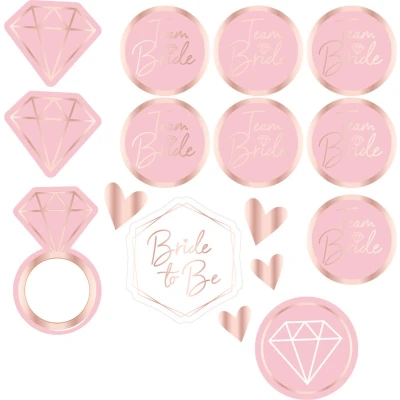 Afbeelding van Amscan Plaktattoos Vrijgezellenfeest Dames Wit/roze 12 Stuks