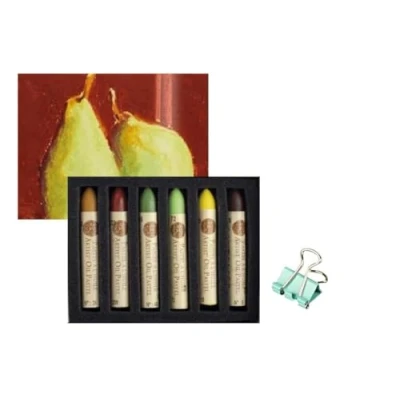 Afbeelding van Sennelier Oliepastels in 6 kleuren. DUO PERETHEMA en mini tang