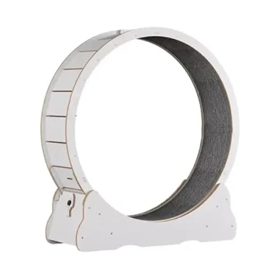 Afbeelding van BlueTime Loopwiel Kat Katten Stil Kattenloopwiel Looprad Eenvoudige Montage en Reiniging 90cm Diameter Wit