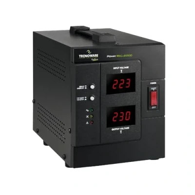 Afbeelding van Tecnoware PowerReg 2000VA, Eenfasige spanningsregelaar, Bescherming tegen spanningsschommelingen voor: TV, HiFi systemen, printers, kleine apparaten voor thuis en kantoor, Klaar gebruik