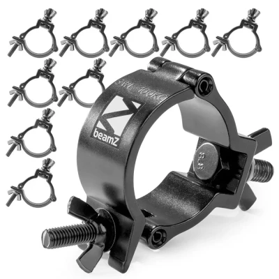Afbeelding van BeamZ BC50B 100 set van 10 slimline Half Couplers 100kg Zwart