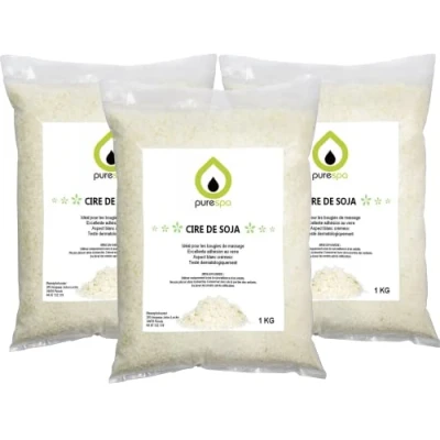 Afbeelding van Purespa Soja Wax voor kaarsen 3KG in Vlokken 100% natuurlijke en biologische maken