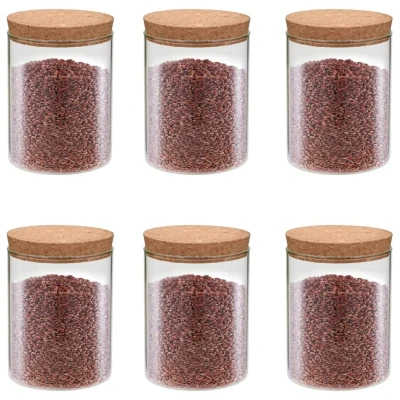 Afbeelding van Opbergpotten met kurken deksel 6 st 650 ml glas