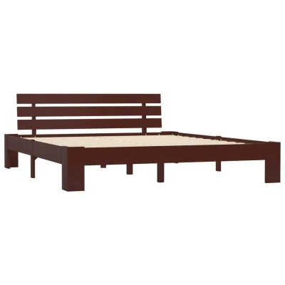 Afbeelding van Bedframe massief grenenhout donkerbruin 180x200 cm
