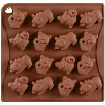 Afbeelding van Selecto Bake 16 Holte Diy Siliconen Bakken Mallen Kat Vormige Pannen Snoep Chocolade Schimmel Ijsblokjes Trays