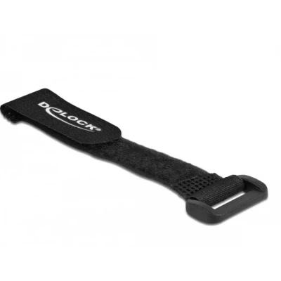 Afbeelding van Klittenband kabelbinders met gesp 150 x 20mm / zwart (5 stuks)