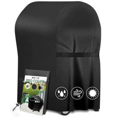 Afbeelding van SPGOOD Barbecuehoes, weerbestendig, 420D Oxford stof, hoge prestaties, waterdicht, stofdicht, beschermhoes, kap, afdekzeil, uv en scheurbestendig, universeel, 76 x 66 110 cm