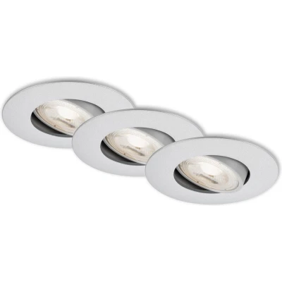 Afbeelding van Briloner Leuchten NAVA Move Inbouwspots 3 stuks Draaibaar 5W Ø90mm Mat chroom
