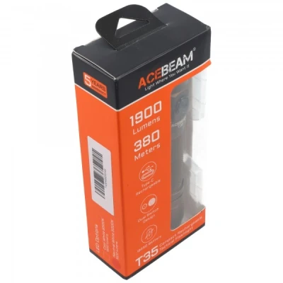 Afbeelding van AceBeam T35 LED zaklamp met maximaal 1.600 lumen, 352 meter bereik, 5.000K, bruin