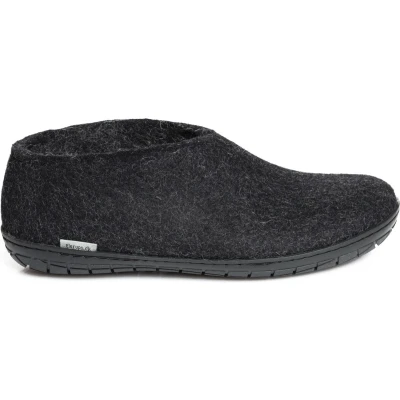 Afbeelding van Glerups Warme Vilten Pantoffel Zwart Rubber Zool ar 02 42