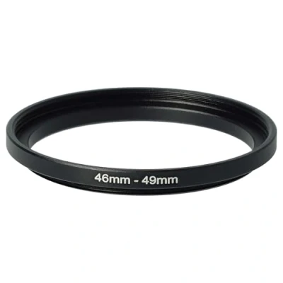 Afbeelding van vhbw Step Up ring adapter van 46 mm naar 49 voor cameralens filteradapter, metaal, zwart