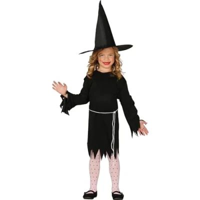 Afbeelding van Fiestas Guirca Klassieke heks meisjes 5 6 jaar Halloween kostuum voor kinderen