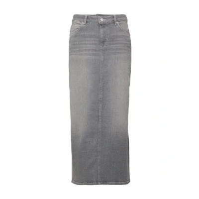 Afbeelding van comma casual identity Garment DYE Jeansrok, Dames, Maat: 34, Grau