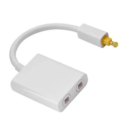 Afbeelding van Lazmin digitale optische glasvezel splitter, 1 in 2 uit audio splitter kabel adapter zwart en wit