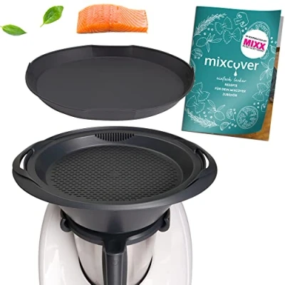 Afbeelding van mixcover Stoompanvorm siliconen vorm ovenschaal met receptenboekje compatibel Thermomix accessoires voor Varoma inlegbodem TM5 TM6 TM31 TM Friend, geheel