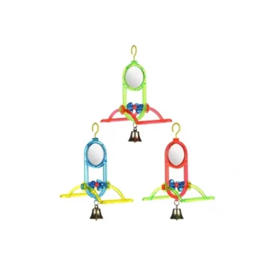 Afbeelding van Flamingo Vogelspeelgoed Spiegel met Bel Multicolor 12 x 7 16.5 cm