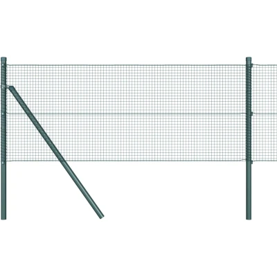 Afbeelding van vidaXL Gelaste Draadomheining met 13 Palen Groen 0.4x50 m Staal