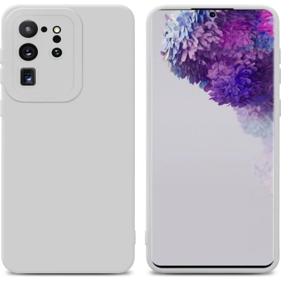 Afbeelding van Cadorabo Hoesje geschikt voor Samsung Galaxy S20 ULTRA in FLUID WIT Beschermhoes TPU silicone Cover Case