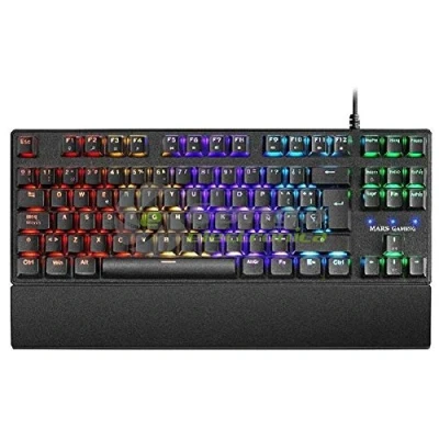 Afbeelding van Mars Gaming MKXTKL, mechanisch toetsenbord met blauwe schakelaar, LED 5 kleuren 10 effecten, PT
