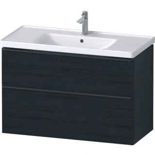 Afbeelding van Duravit D Neo meubelset m. wastafelonderbouwkast 2 laden softclose 100x20x48cm incl. wastafel zwart eiken mat Minimalistisch design