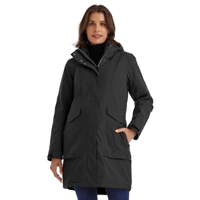 Afbeelding van killtec dames Parka/jas waterdicht met afritsbare capuchon Damen Funktionsparka, schwarz, 48, 43284 000