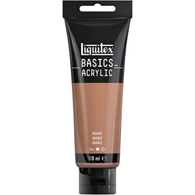 Afbeelding van Liquitex Basics 8870057 Monopigmenteerde acrylverf, kunstenaarspigmenten, lichtecht, gemiddelde viscositeit, archiefkwaliteit, zijdeglanzende afwerking, 118ml Bronze