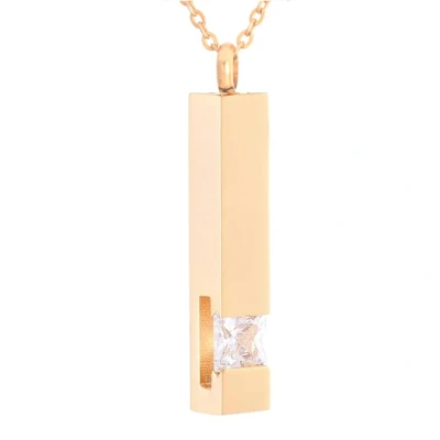 Afbeelding van Luxe Ashanger Met Ketting Assieraad Rosegoud Wite Steen As Gedenksieraad Urn Incl. vuller