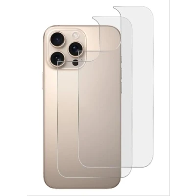 Afbeelding van GIOPUEY Rugbeschermer Compatibel met iPhone 16 Pro Max, Matte textuur Materialen van uitstekende kwaliteit Zachte TPU Max Film doorschijnend [2 stuks]