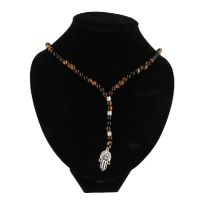Afbeelding van Mannen Ketting van Tijgeroog en Onyx