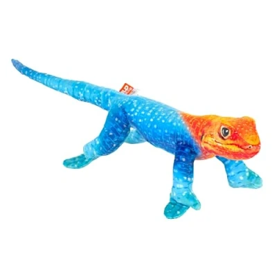 Afbeelding van Wild Republic Hagedis knuffel pluche blauw/oranje 35 cm knuffeldier gekko