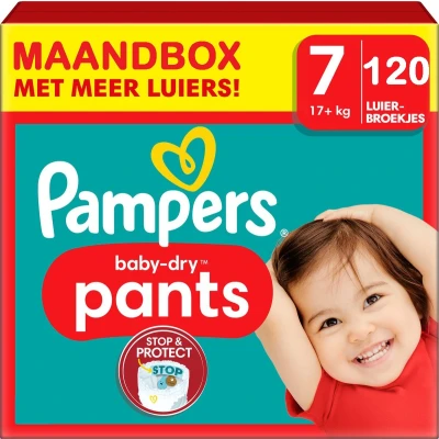 Afbeelding van Pampers Baby Dry Pants Maat 7 Maandbox 120 stuks 17+KG