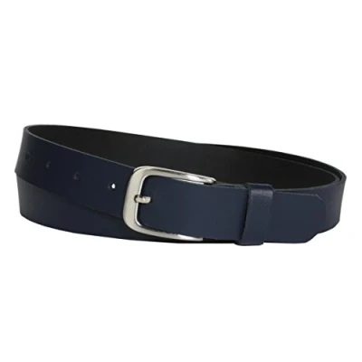 Afbeelding van Vascavi leren riem, 3 cm breed, Made in Germany, echt riem voor dames en heren, te korten, donkerblauw, 90 Gesamtlänge 100