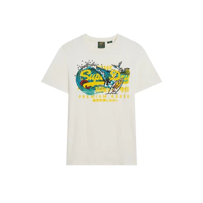 Afbeelding van Superdry Graphic Tshirt print, Heren, Maat: Small, Off white