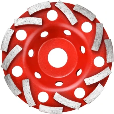 Afbeelding van HATANSE Diamantschuurschijf, 125 mm x 22,23 mm, diamantslijpschijf, dubbele rij, potschuurschijf voor beton, natuursteen, tegellijm, graniet, metselwerk