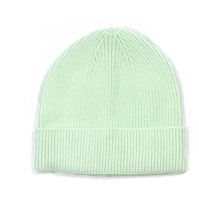 Afbeelding van Mint beanie gebreide muts basic fijn ribbreisel wintermuts dames mintgroen one size STUDIO Ivana
