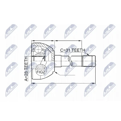 Afbeelding van NTY NPZ NS 049 Homokineet Wielzijde NISSAN: Patrol GR 4 SUV, 5 SUV