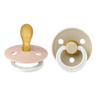 Afbeelding van BiBS Glow in the Dark Stage 2 Fopspeen Symmetrisch Blush / Vanilla