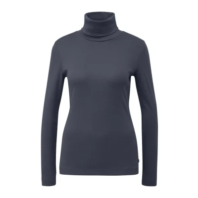 Afbeelding van QS Langarm MIT Rollkragen Longsleeve, Dames, Maat: Small, Tiefblau
